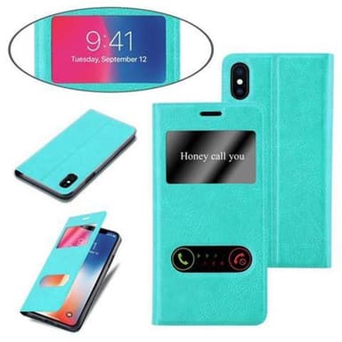 Lompakkokotelo iPhone X / XS Case (Turkoosi)