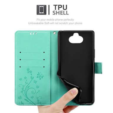 Sony Xperia 8 Suojakuori Lompakkokotelo (Turkoosi)