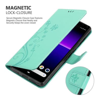 Sony Xperia 8 Suojakuori Lompakkokotelo (Turkoosi)