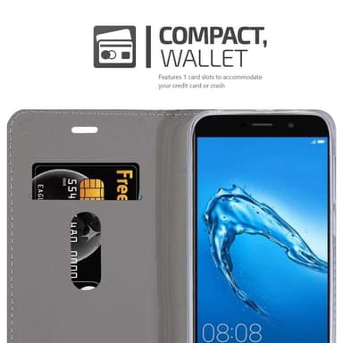 Huawei Enjoy 7 PLUS Suojakuori Lompakkokotelo (harmaa)