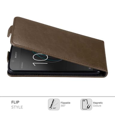 Sony Xperia L1 Suojakuori Lompakkokotelo (Ruskea)