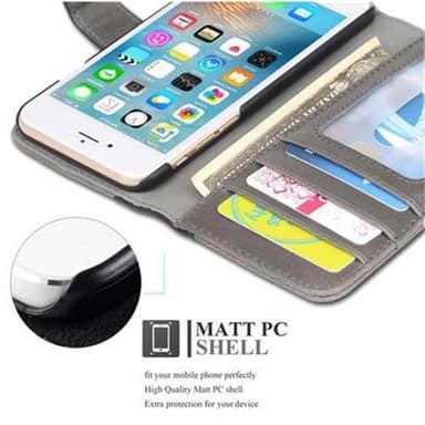 iPhone 6 / 6S Suojakuori Lompakkokotelo (harmaa)