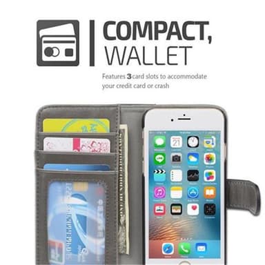 iPhone 6 / 6S Suojakuori Lompakkokotelo (harmaa)