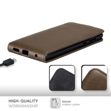 Sony Xperia L1 Suojakuori Lompakkokotelo (Ruskea)