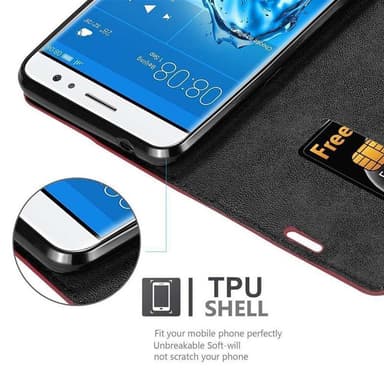 Huawei NOVA PLUS Suojakuori Lompakkokotelo (Punainen)