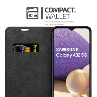 Samsung Galaxy A32 4G Suojakuori Lompakkokotelo (Musta)