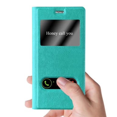 Lompakkokotelo Sony Xperia Z5 PREMIUM Case (Turkoosi)