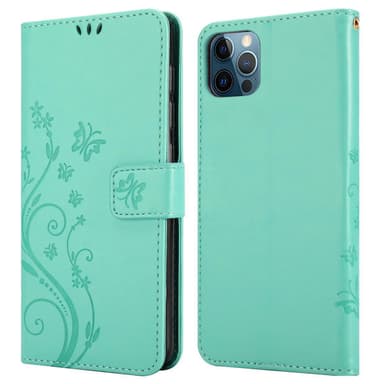iPhone 13 MINI Suojakuori Lompakkokotelo (Turkoosi)