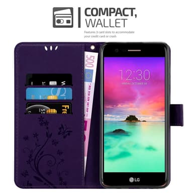 LG K10 2017 Suojakuori Lompakkokotelo (Violetti)