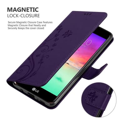 LG K10 2017 Suojakuori Lompakkokotelo (Violetti)