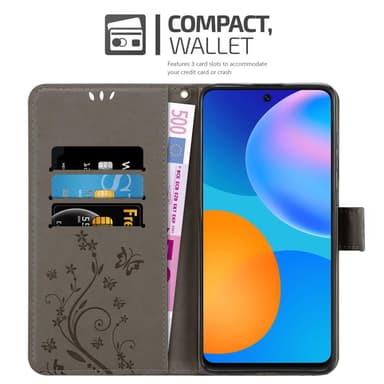 Huawei P SMART 2021 Suojakuori Lompakkokotelo (harmaa)