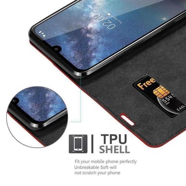 Nokia 2.2 Suojakuori Lompakkokotelo (Punainen)