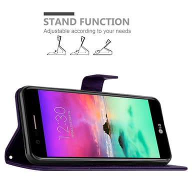 LG K10 2017 Suojakuori Lompakkokotelo (Violetti)