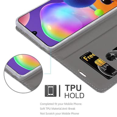 Samsung Galaxy A31 Suojakuori Lompakkokotelo (harmaa)