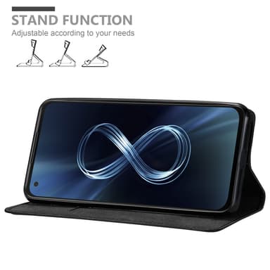 Asus ZenFone 8 Suojakuori Lompakkokotelo (Musta)