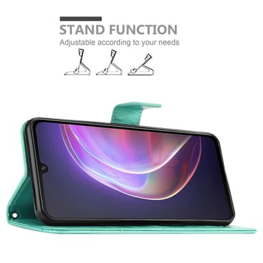 Vivo V21 4G / 5G Suojakuori Lompakkokotelo (Turkoosi)