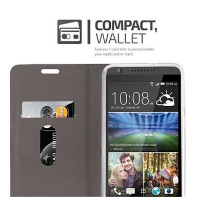 HTC Desire 820 Suojakuori Lompakkokotelo (harmaa)