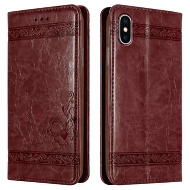 iPhone XS MAX Suojakuori Lompakkokotelo (Punainen)