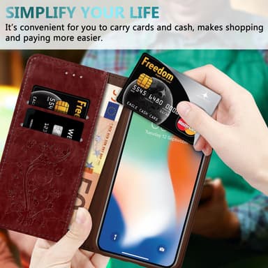iPhone XS MAX Suojakuori Lompakkokotelo (Punainen)