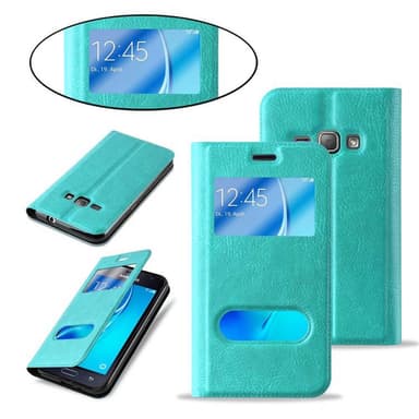 Lompakkokotelo Samsung Galaxy J1 2016 Case (Turkoosi)