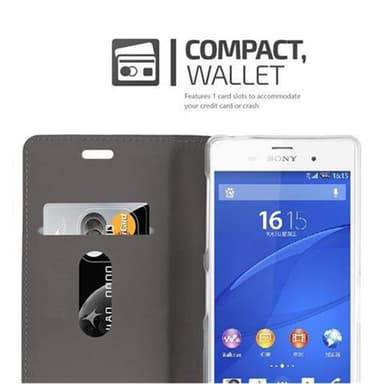 Sony Xperia Z3 Suojakuori Lompakkokotelo (harmaa)