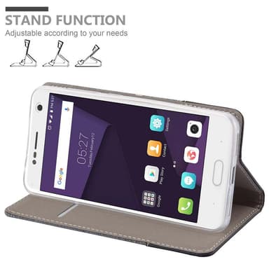 ZTE Blade V8 Suojakuori Lompakkokotelo (harmaa)