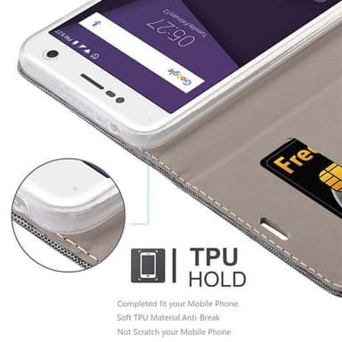 ZTE Blade V8 Suojakuori Lompakkokotelo (harmaa)