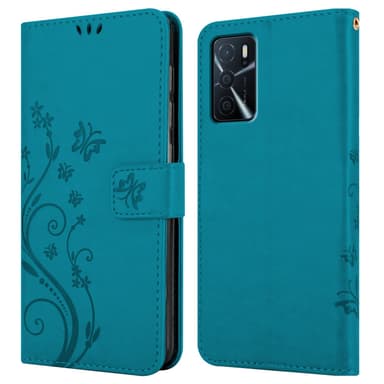 Oppo A16s / A54s Suojakuori Lompakkokotelo (Sininen)