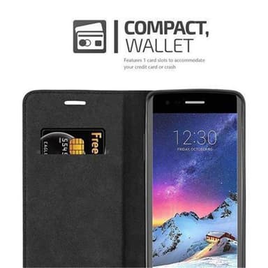 LG K8 2017 Suojakuori Lompakkokotelo (Musta)