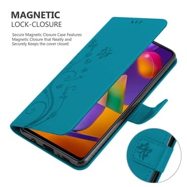 Samsung Galaxy M31s Suojakuori Lompakkokotelo (Sininen)