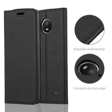 Motorola MOTO E4 Suojakuori Lompakkokotelo (Musta)