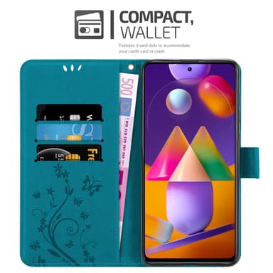 Samsung Galaxy M31s Suojakuori Lompakkokotelo (Sininen)