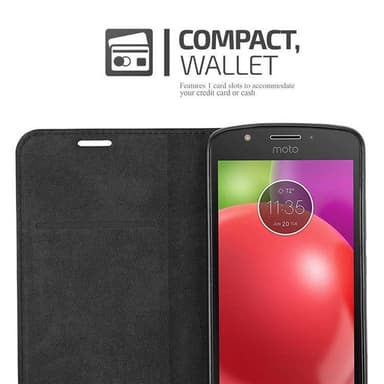 Motorola MOTO E4 Suojakuori Lompakkokotelo (Musta)