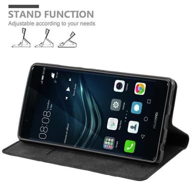 Huawei P9 PLUS Suojakuori Lompakkokotelo (Musta)