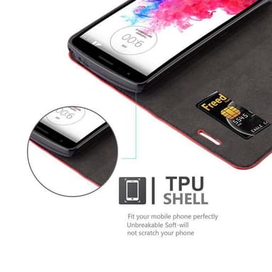 LG G3 STYLUS Suojakuori Lompakkokotelo (Punainen)