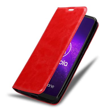 Motorola ONE MACRO Suojakuori Lompakkokotelo (Punainen)