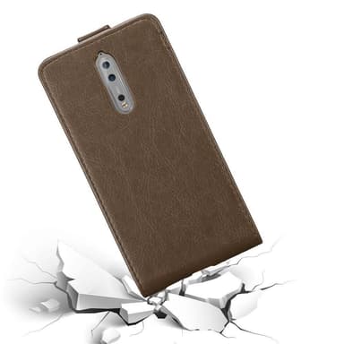 Nokia 8 2017 Suojakuori Lompakkokotelo (Ruskea)