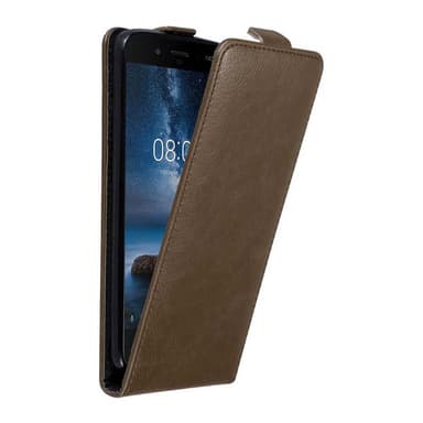 Nokia 8 2017 Suojakuori Lompakkokotelo (Ruskea)