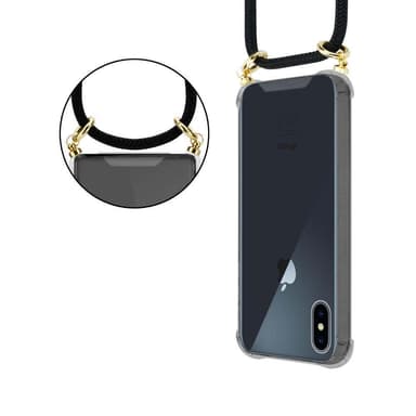 iPhone X / XS Suojakuori Kotelo Ketju (Musta)