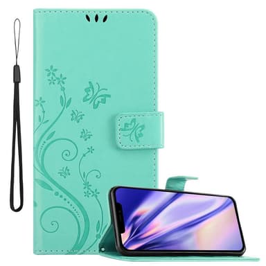 iPhone 12 PRO MAX Suojakuori Lompakkokotelo (Turkoosi)