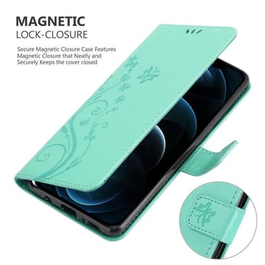 iPhone 12 PRO MAX Suojakuori Lompakkokotelo (Turkoosi)
