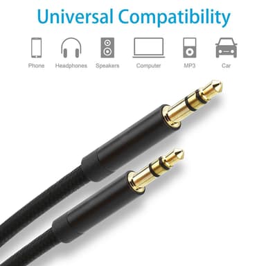 Aux-kabel 3.5 mm ljudkabel 3m Stereojackkabel