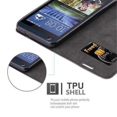 HTC Desire 626G Suojakuori Lompakkokotelo (Ruskea)