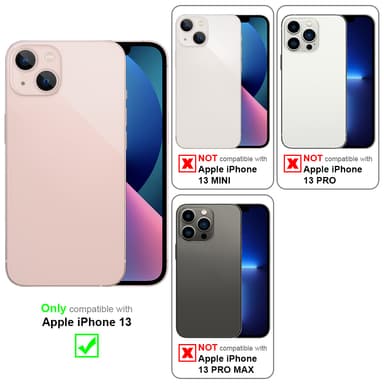 iPhone 13 Suojakuori Lompakkokotelo (Vaaleanpunainen)