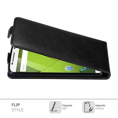 Motorola MOTO X PLAY Suojakuori Lompakkokotelo (Musta)