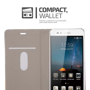 ZTE Blade A612 Suojakuori Lompakkokotelo (harmaa)