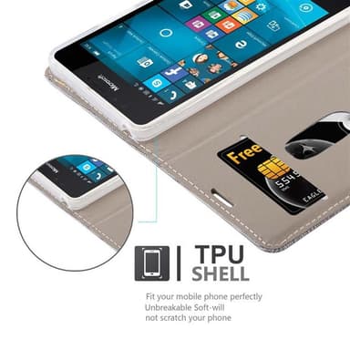 Nokia Lumia 950 Suojakuori Lompakkokotelo (harmaa)