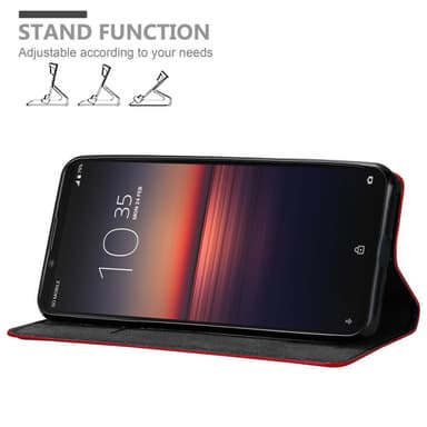 Sony Xperia 1 II Suojakuori Lompakkokotelo (Punainen)