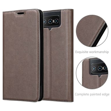 Asus ZenFone 8 FLIP Suojakuori Lompakkokotelo (Ruskea)