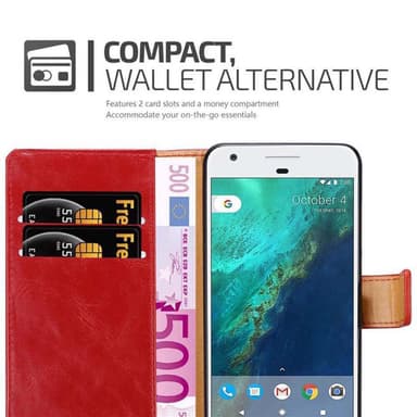 Google PIXEL Suojakuori Lompakkokotelo (Punainen)